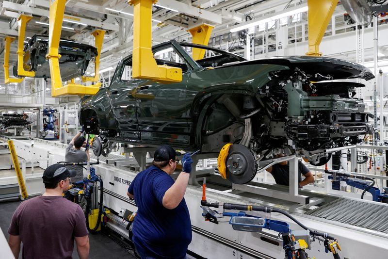 FILE PHOTO: Startup Rivian Automotive's electric vehicle factory in Normal